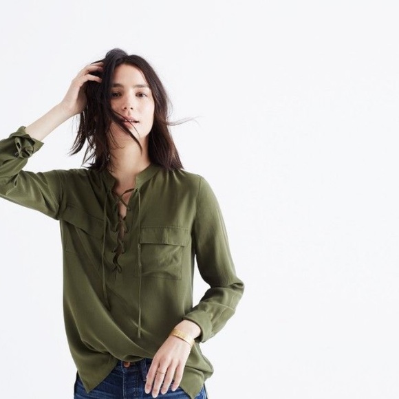Madewell Tops - Madewell silk lace up